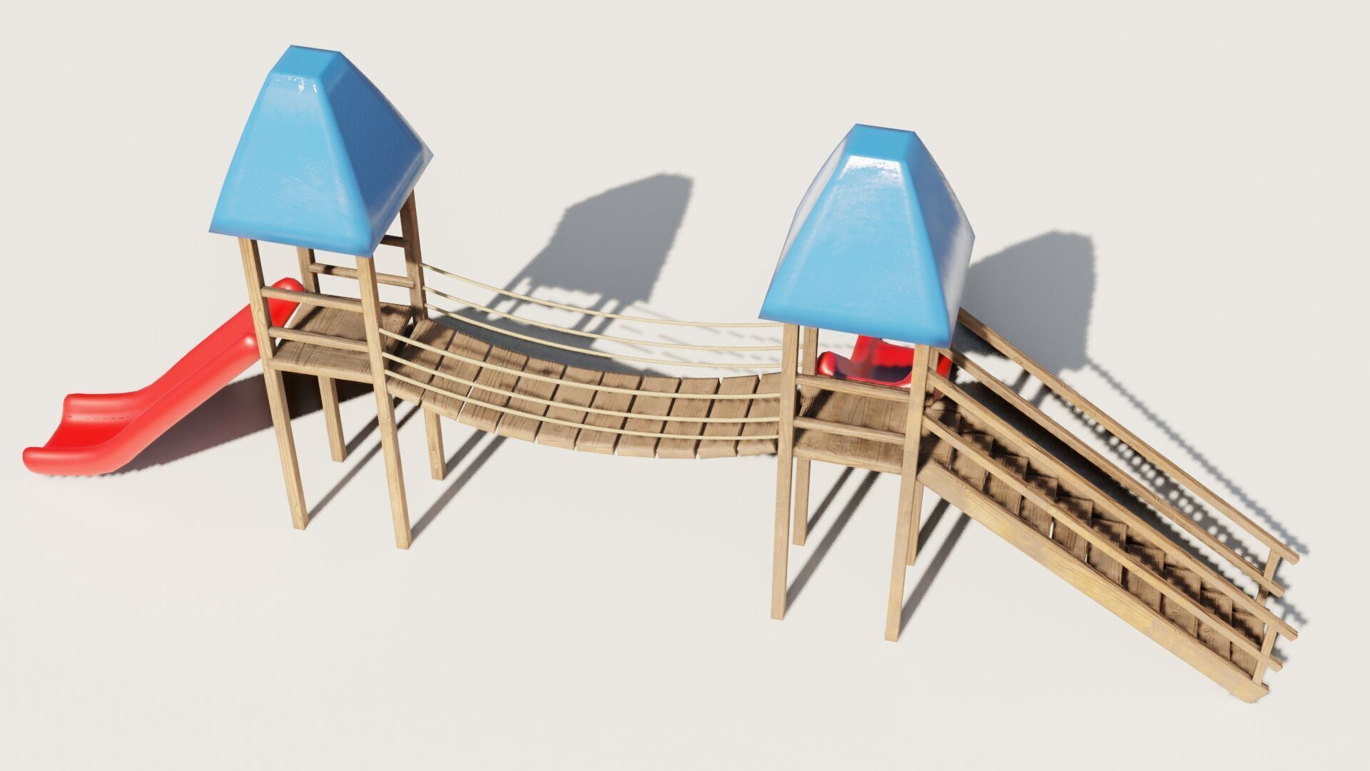 Playground castle with a slide Low-poly 3D model_5