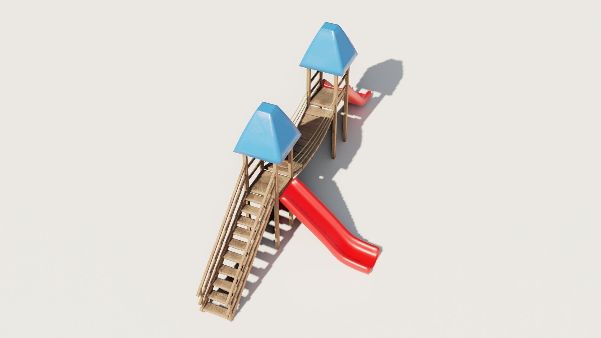 Playground castle with a slide Low-poly 3D model_11