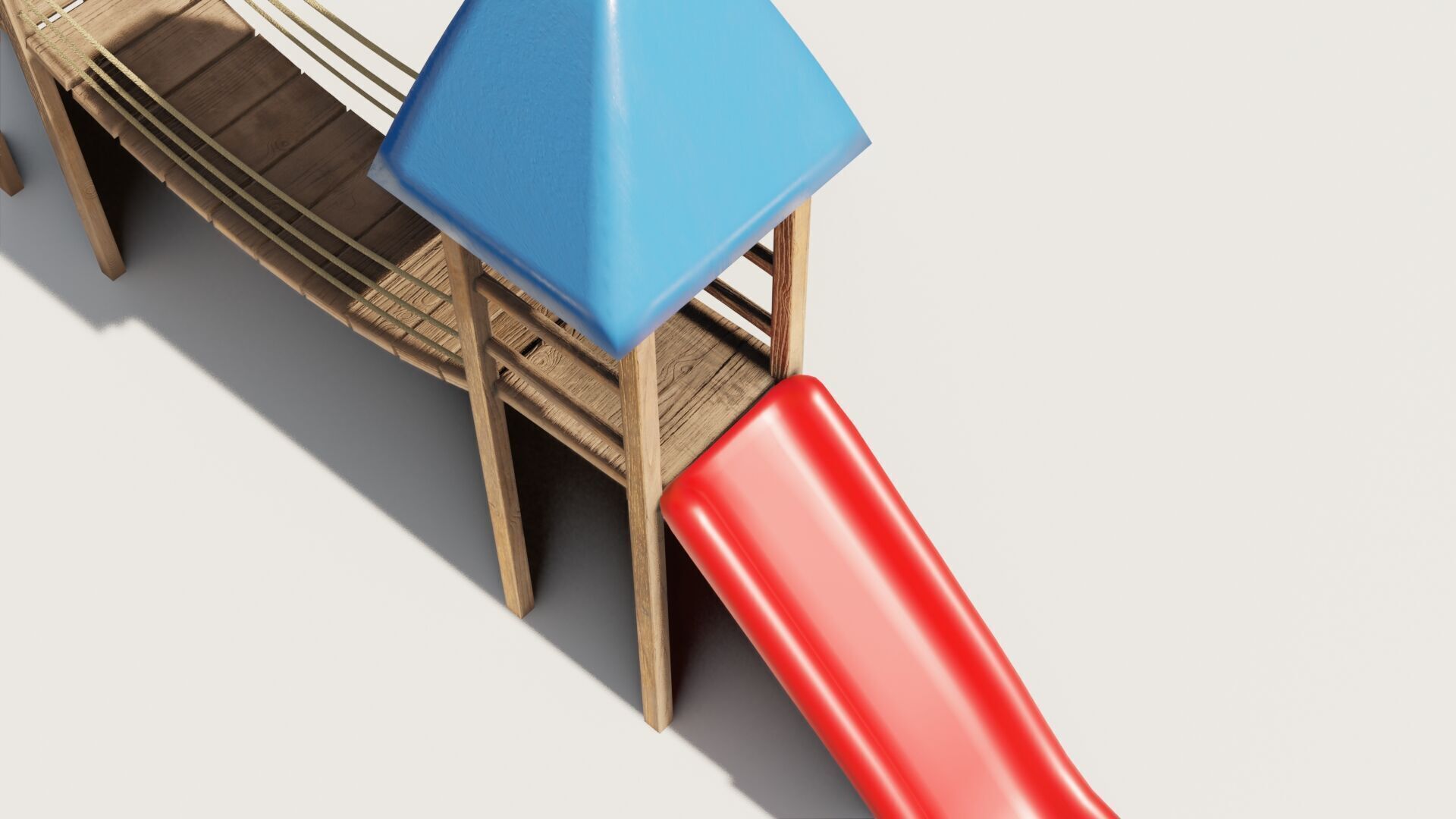 Playground castle with a slide Low-poly 3D model_2