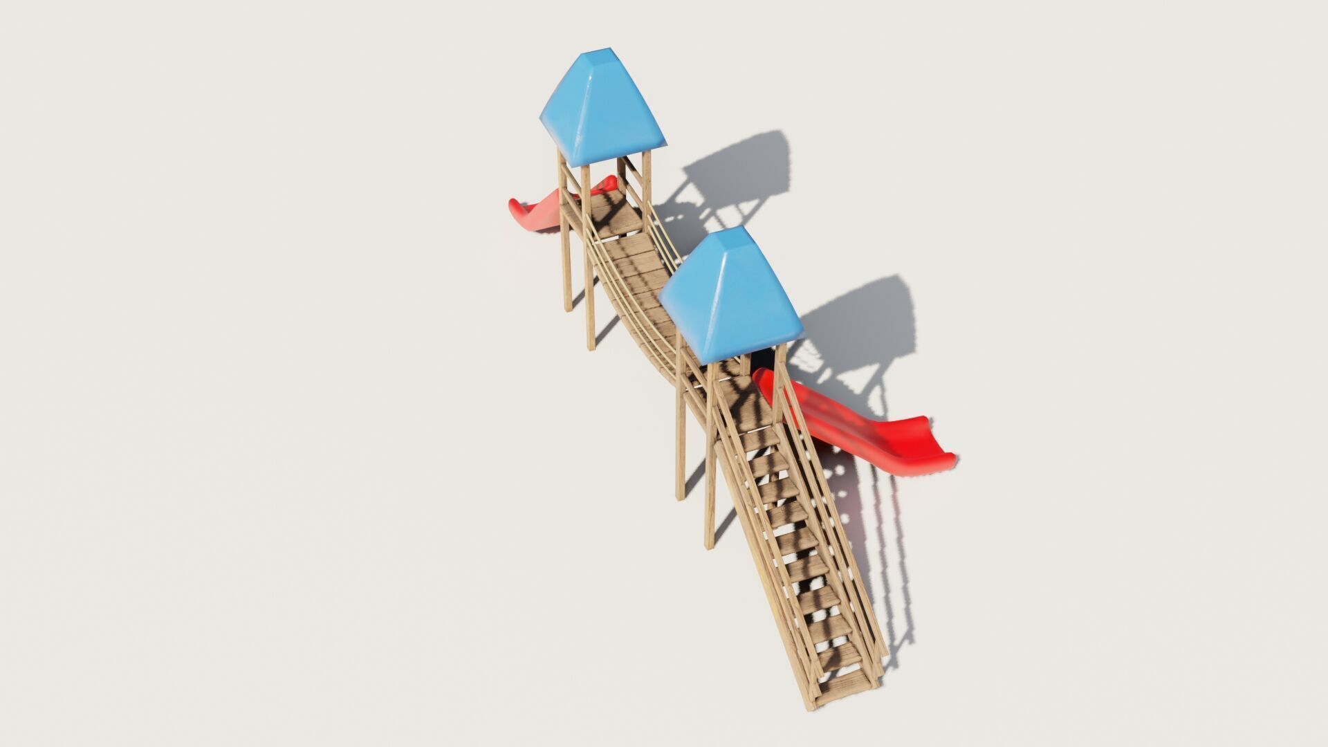 Playground castle with a slide Low-poly 3D model_17