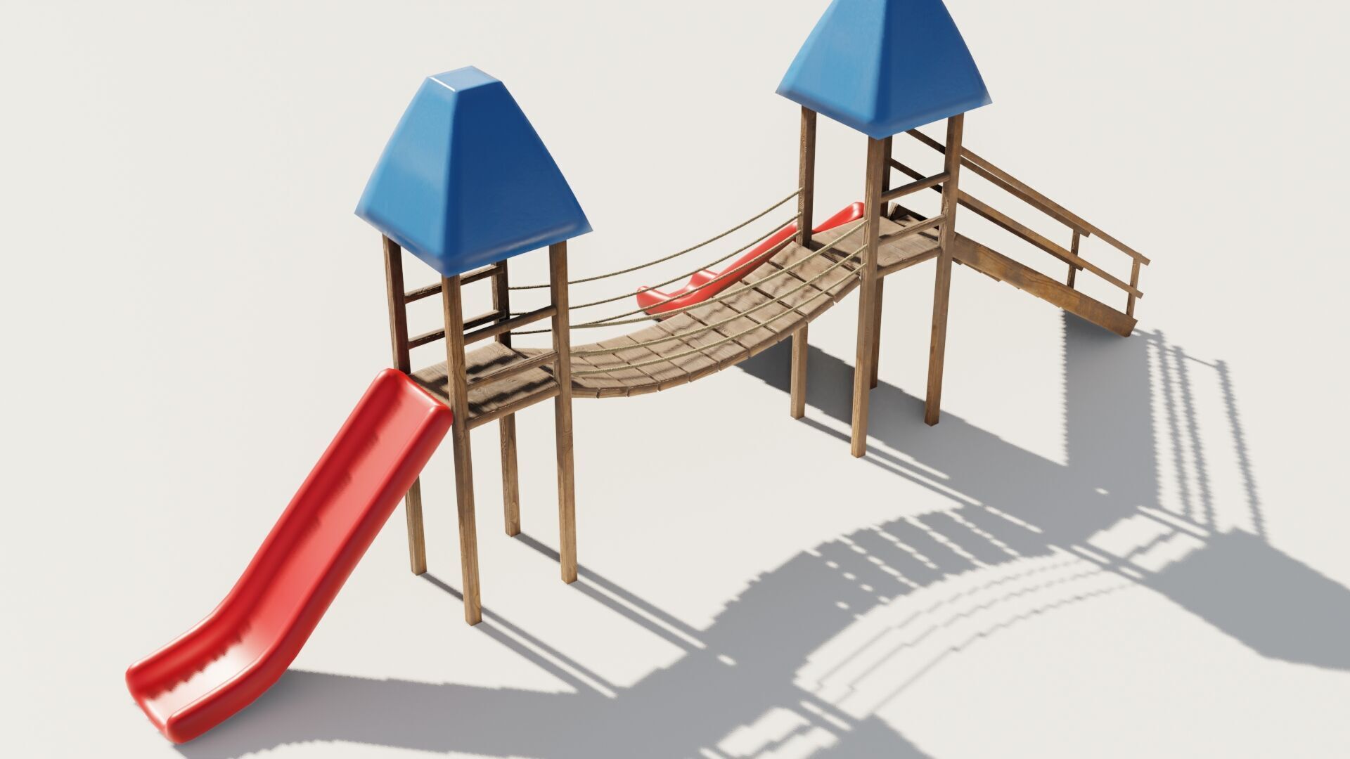 Playground castle with a slide Low-poly 3D model_26