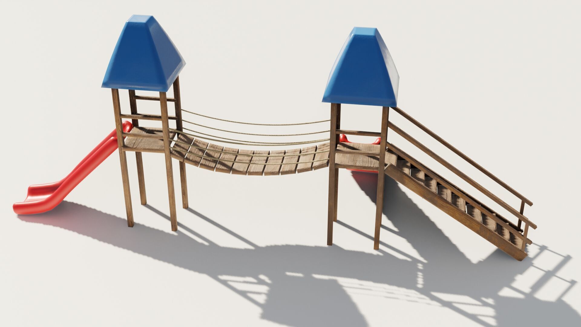 Playground castle with a slide Low-poly 3D model_23