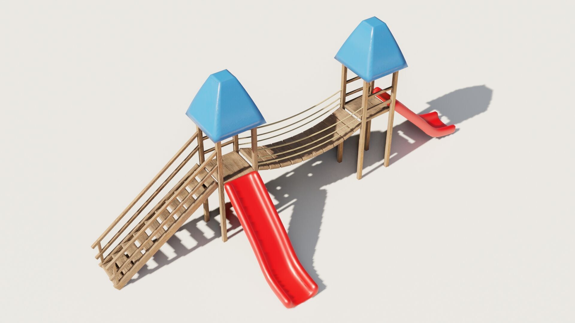 Playground castle with a slide Low-poly 3D model_10