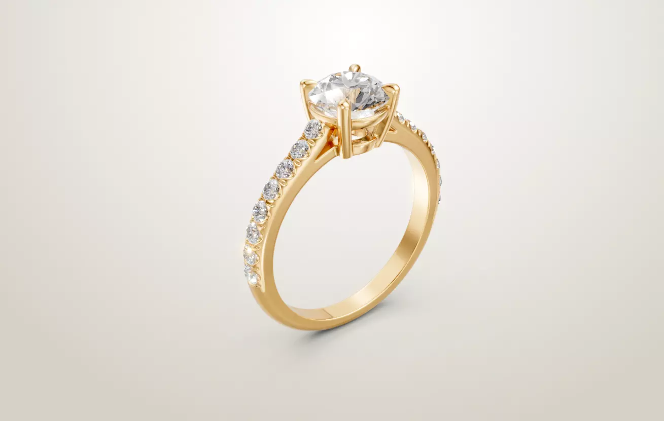 PACK SOLITAIRE ROUND 1 CT  3D print model_0