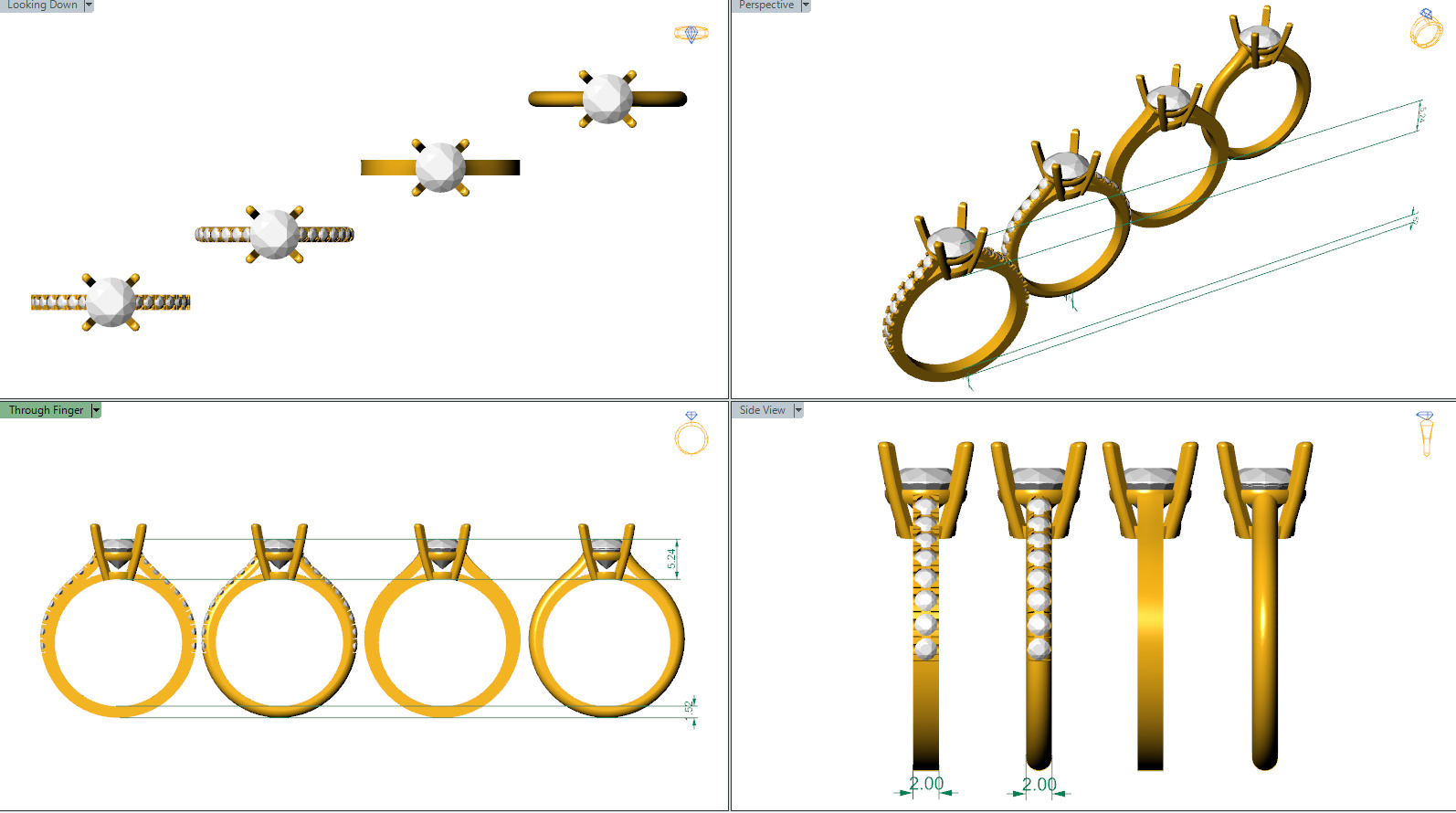 PACK SOLITAIRE ROUND 1 CT  3D print model_4
