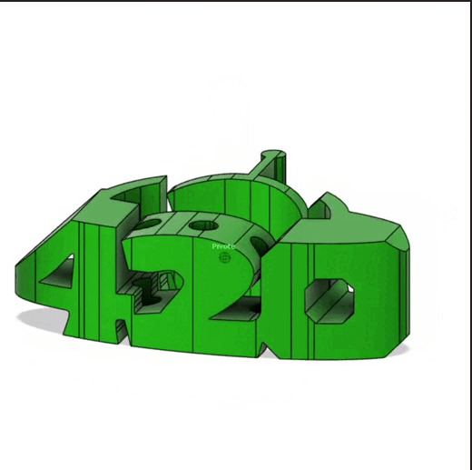 Text Flip Ovni - 420 UFO 3D print model_0