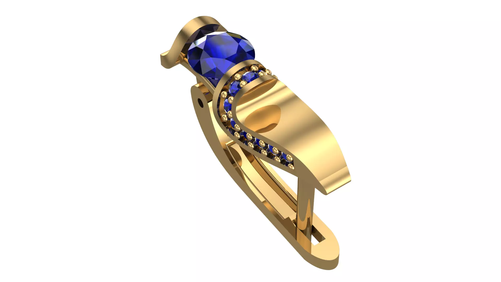 Golden Elegance Meets Blue Passion - Earring Collection--DL19- 3D print model