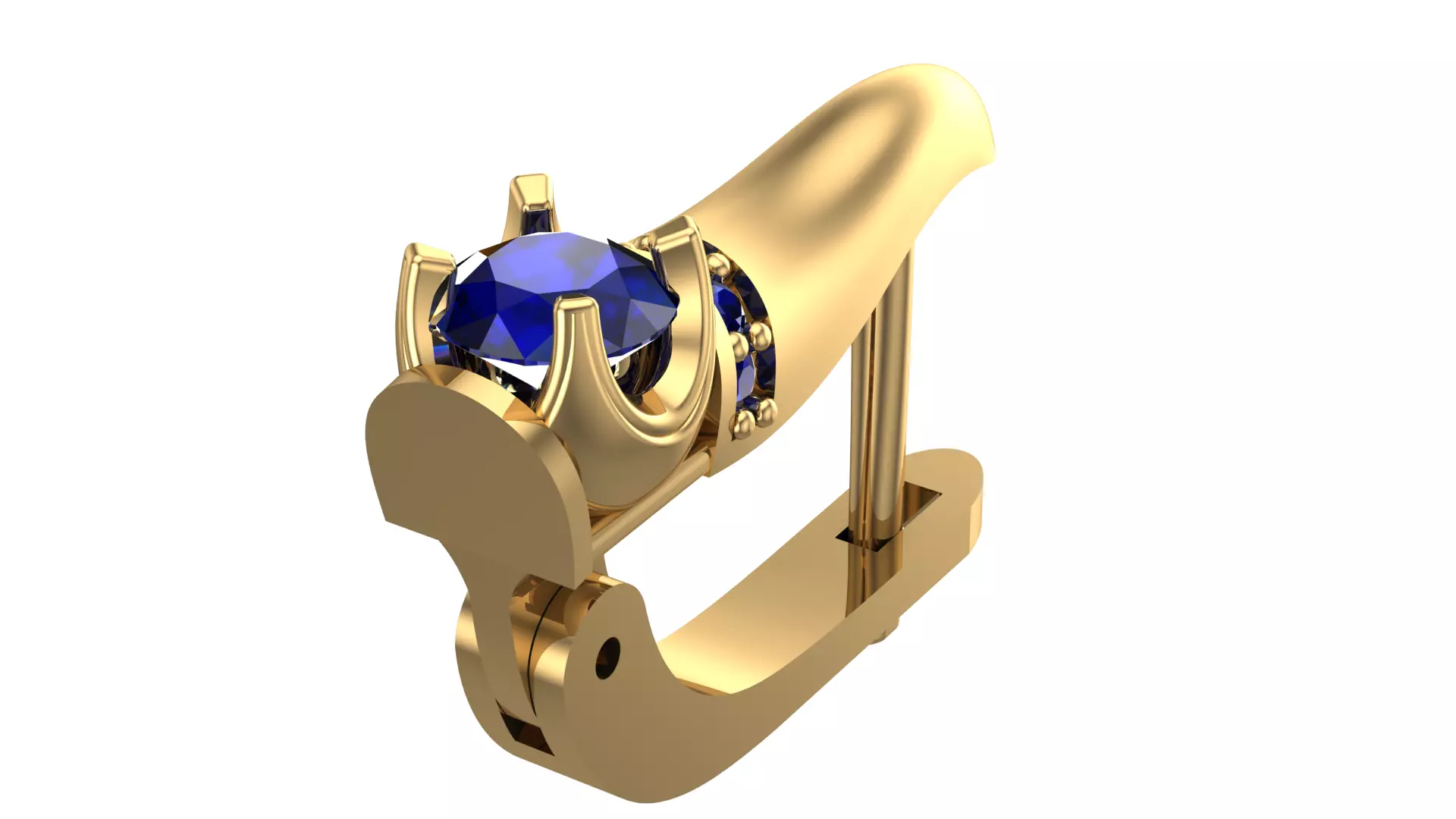 Golden Elegance Meets Blue Passion - Earring Collection--DL20-- 3D print model