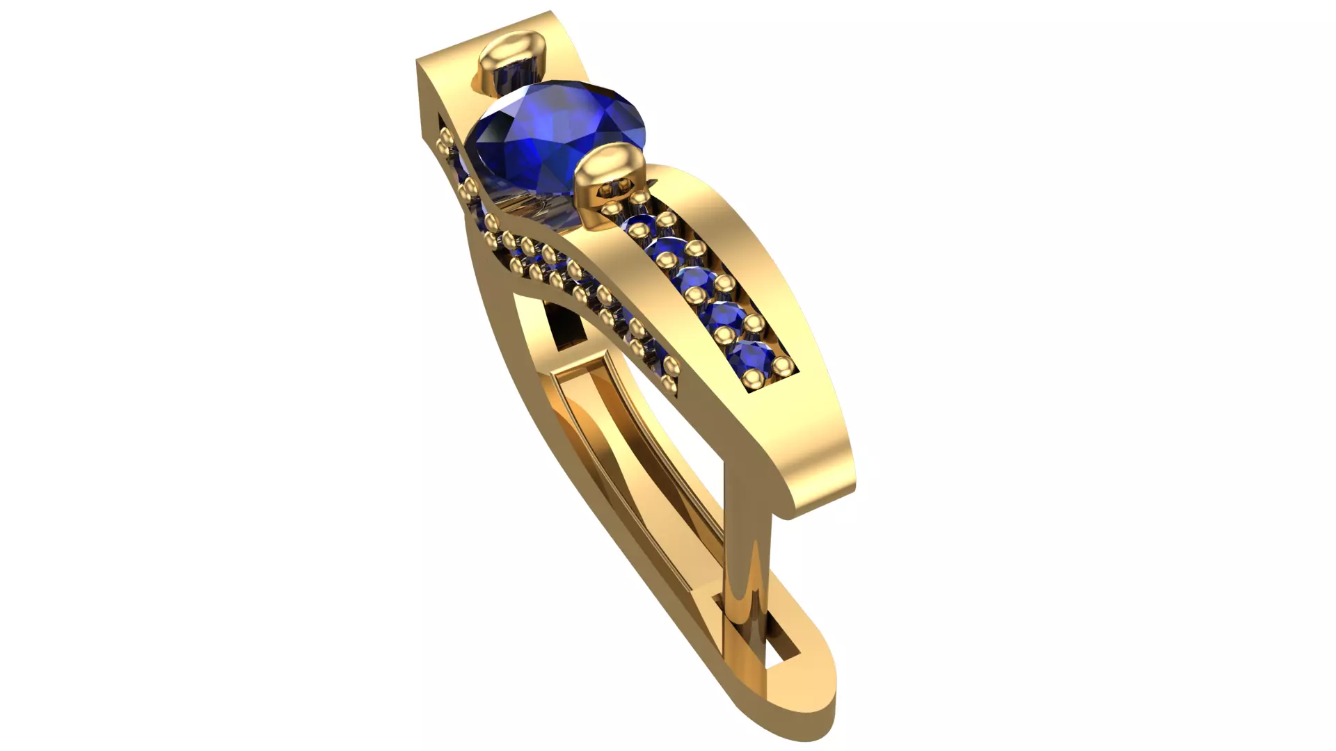 Golden Elegance Meets Blue Passion - Earring Collection--DL22-- 3D print model