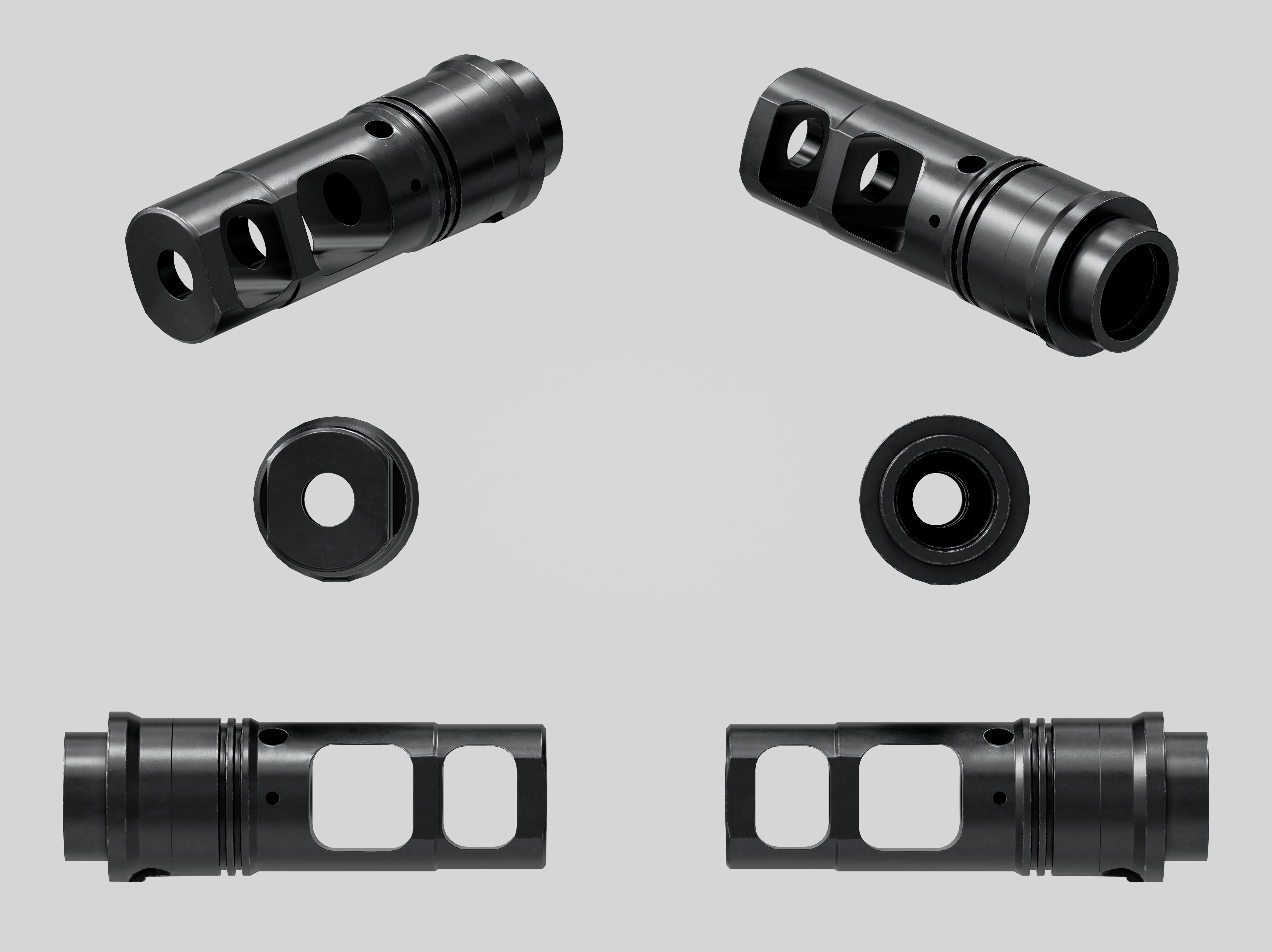 SFMB SOCOM Muzzle Brake Suppressor Adapter Low-poly 3D model_3