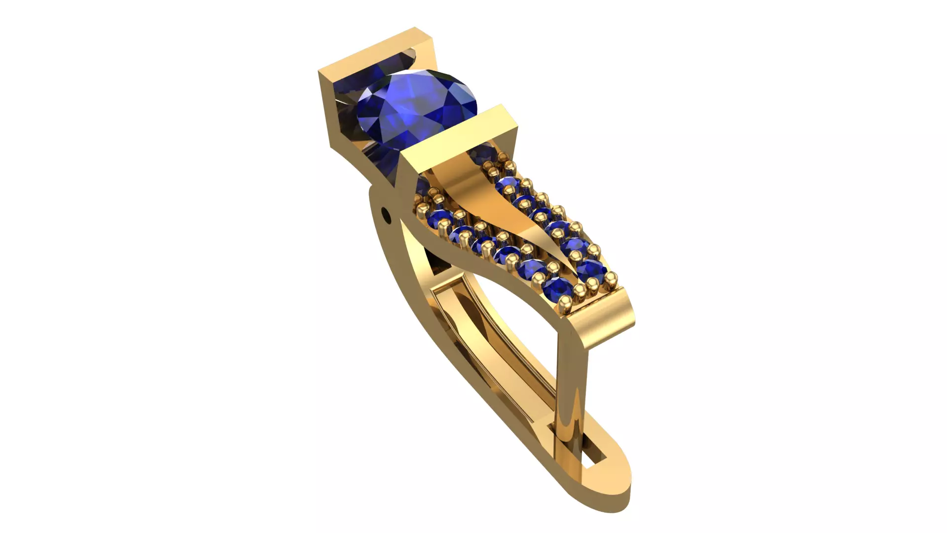 Golden Elegance Meets Blue Passion - Earring Collection--DL26-- 3D print model