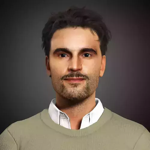 Christopher Abbott Character Low-poly 3D model