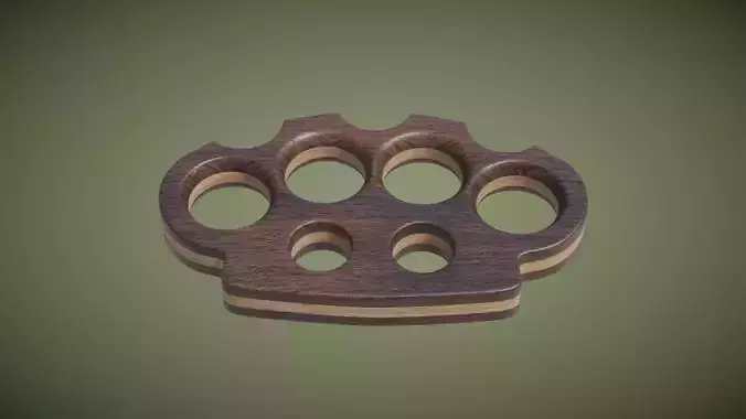 Wooden Knuckle Dusters Low-poly 3D model