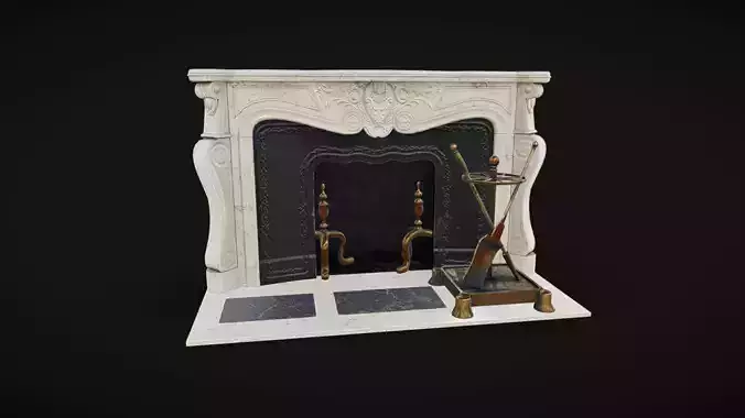 Fireplace 03 Low-poly 3D model