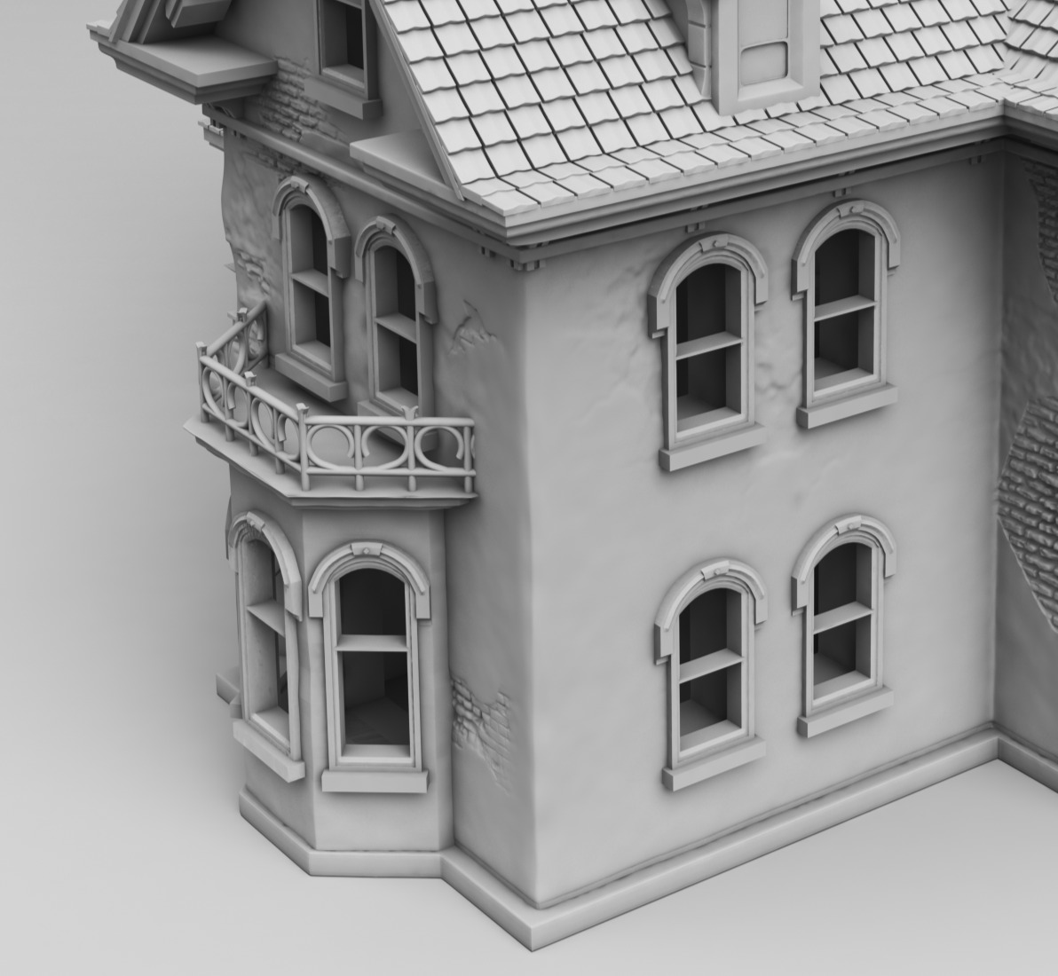 An old European house 3D print model_13
