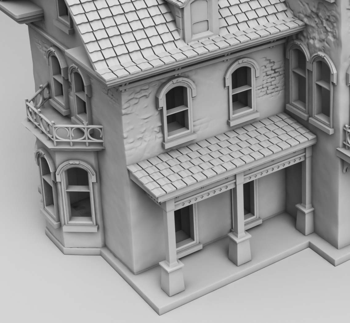 An old European house 3D print model_7