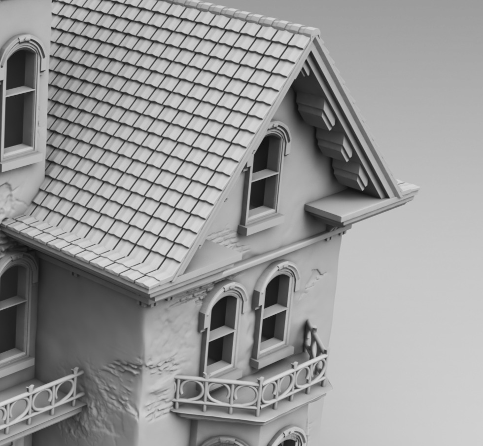 An old European house 3D print model_4