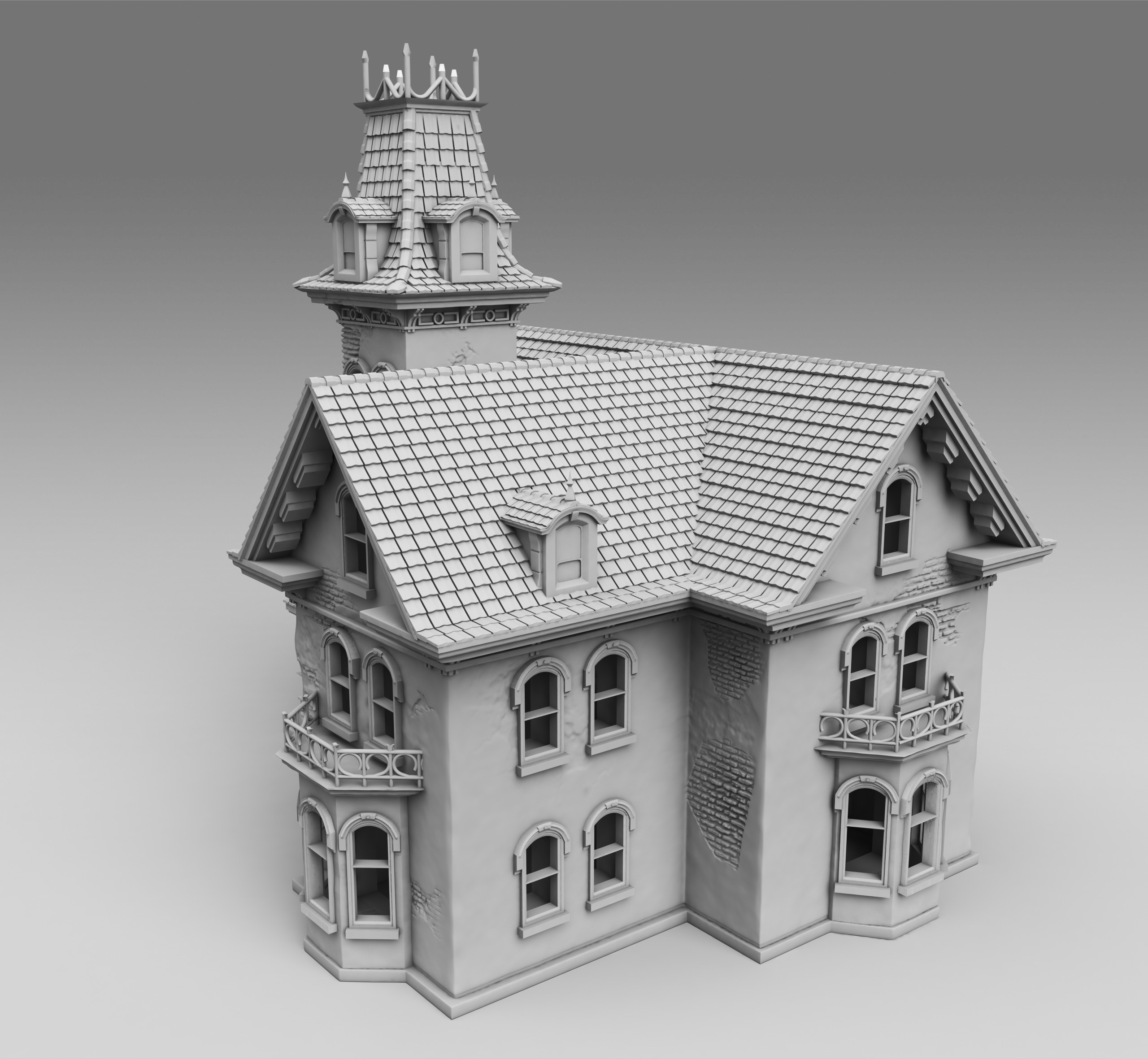 An old European house 3D print model_2