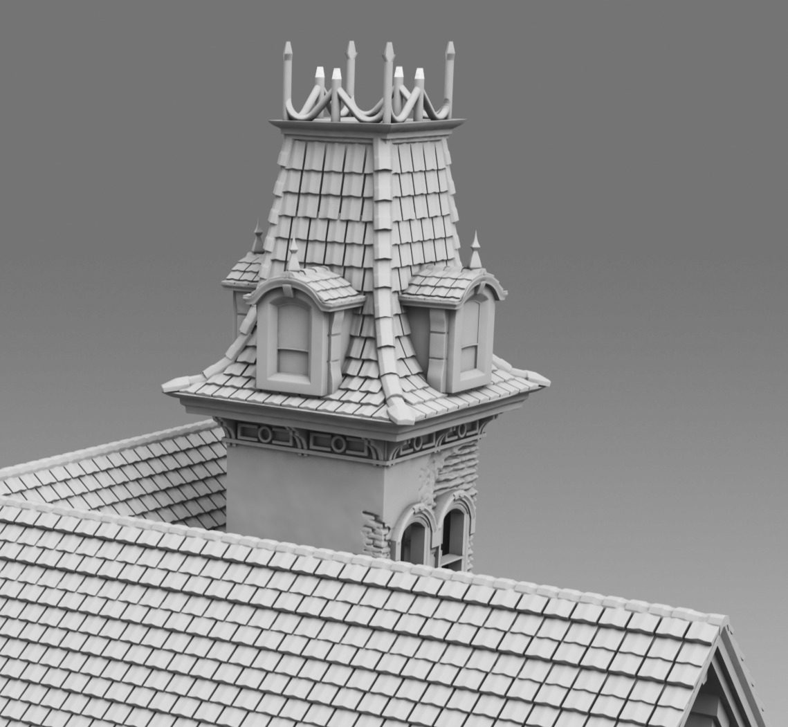 An old European house 3D print model_8