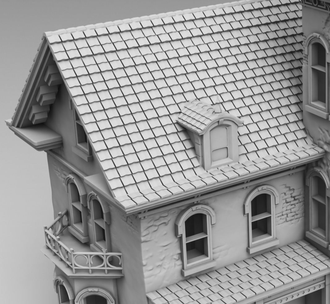 An old European house 3D print model_5