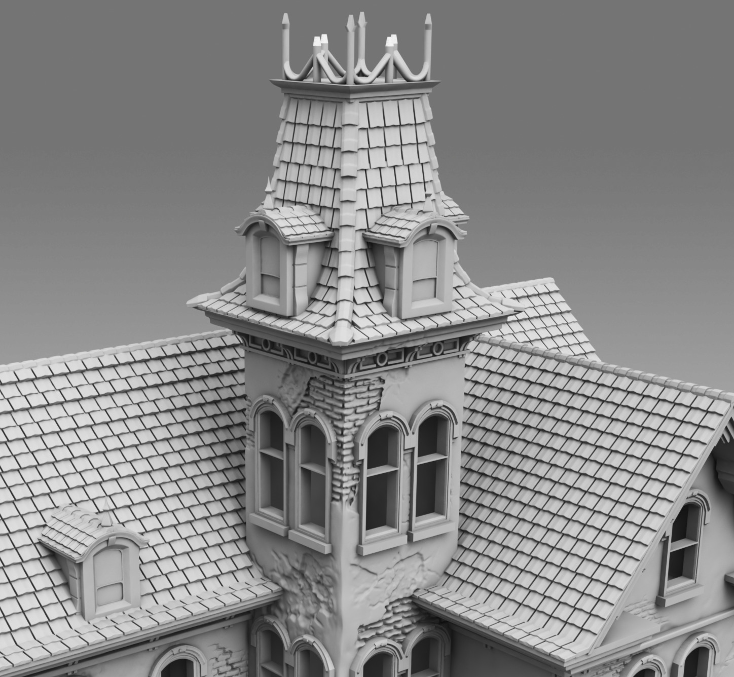 An old European house 3D print model_3