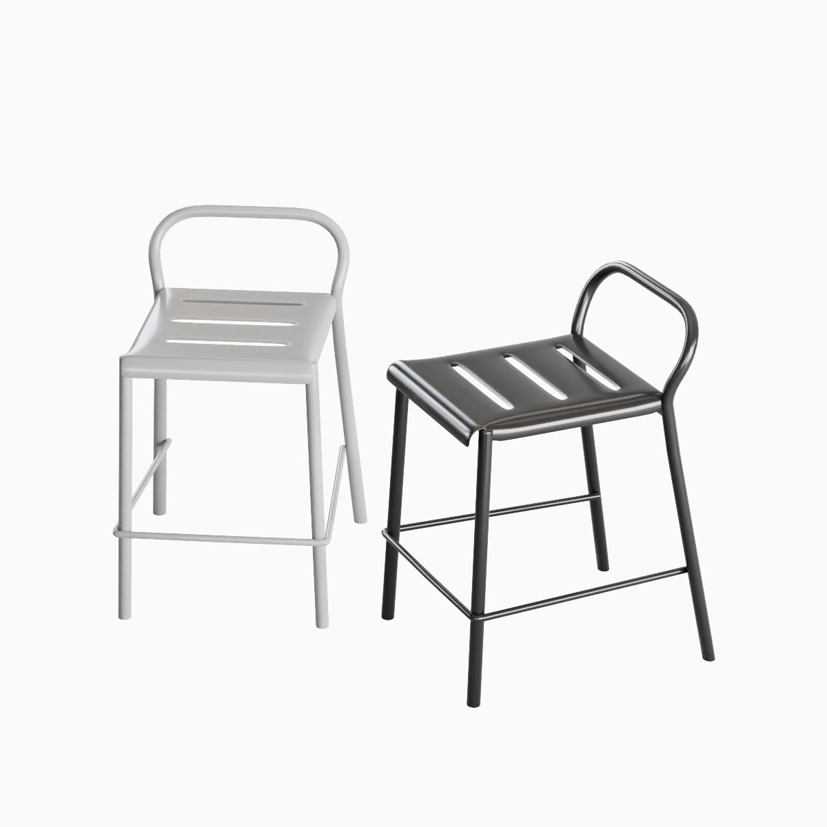 Modern Stool Set B 3D model_30