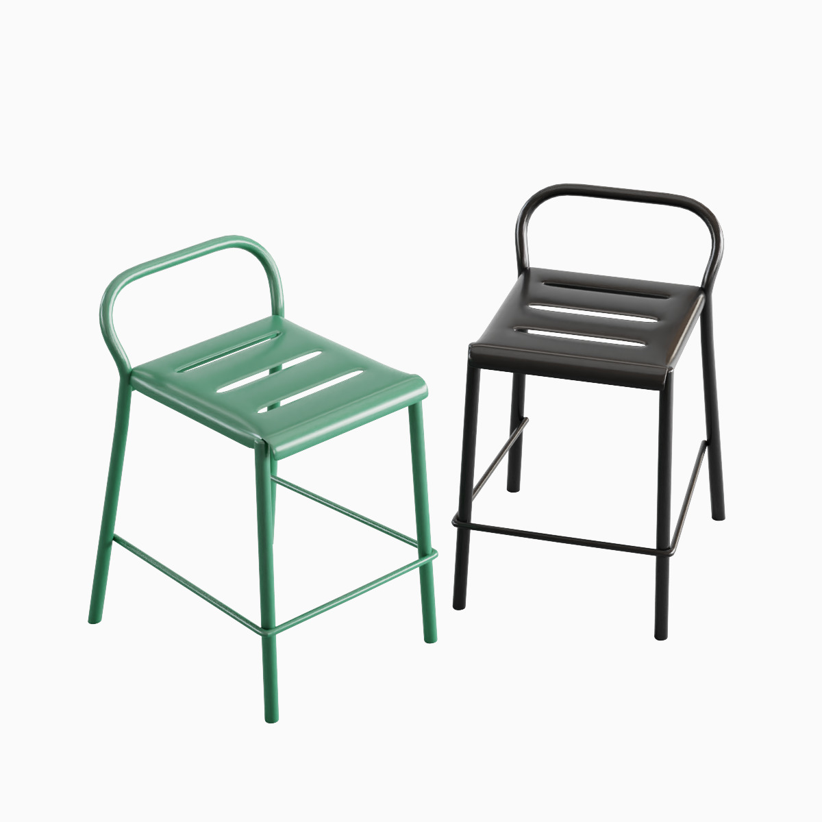 Modern Stool Set B 3D model_10