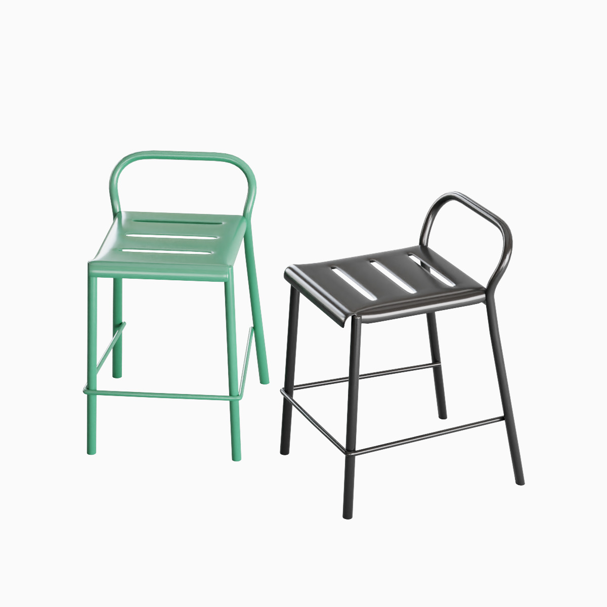 Modern Stool Set B 3D model_12