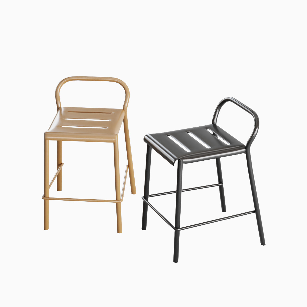 Modern Stool Set B 3D model_24