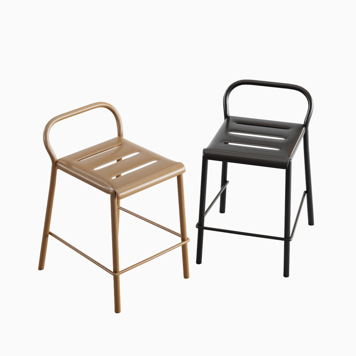 Modern Stool Set B 3D model_22
