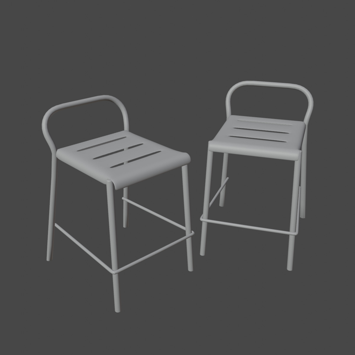 Modern Stool Set B 3D model_31