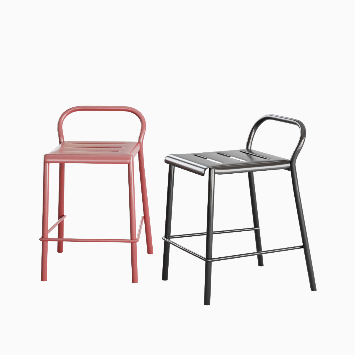 Modern Stool Set B 3D model_15
