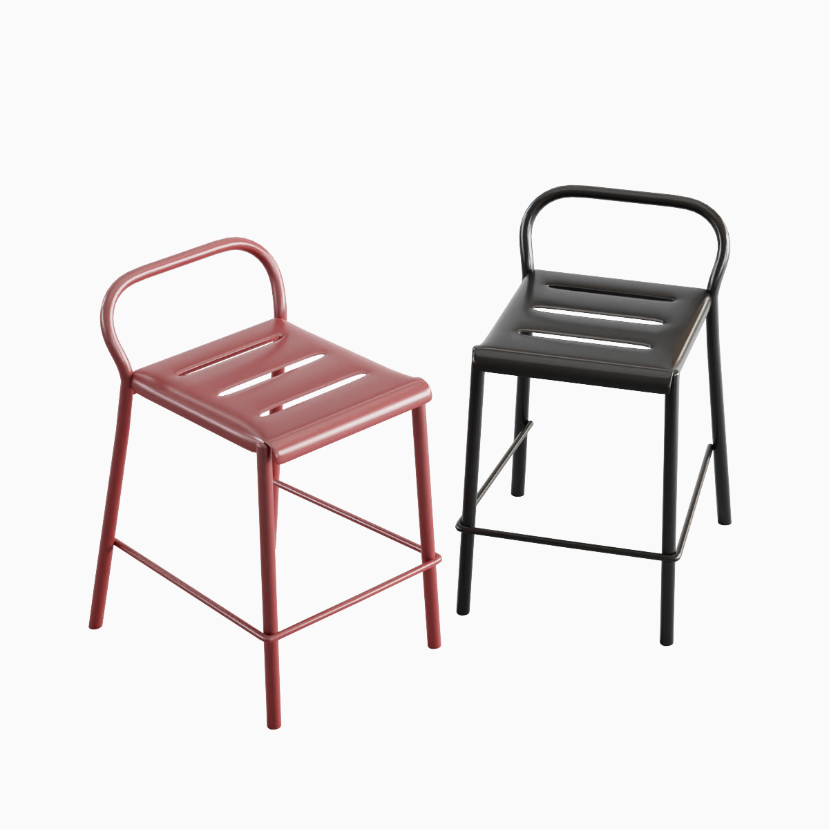 Modern Stool Set B 3D model_16