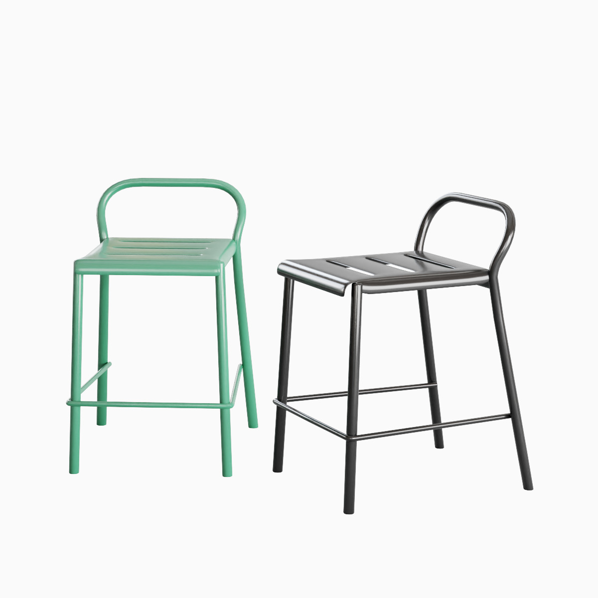 Modern Stool Set B 3D model_9