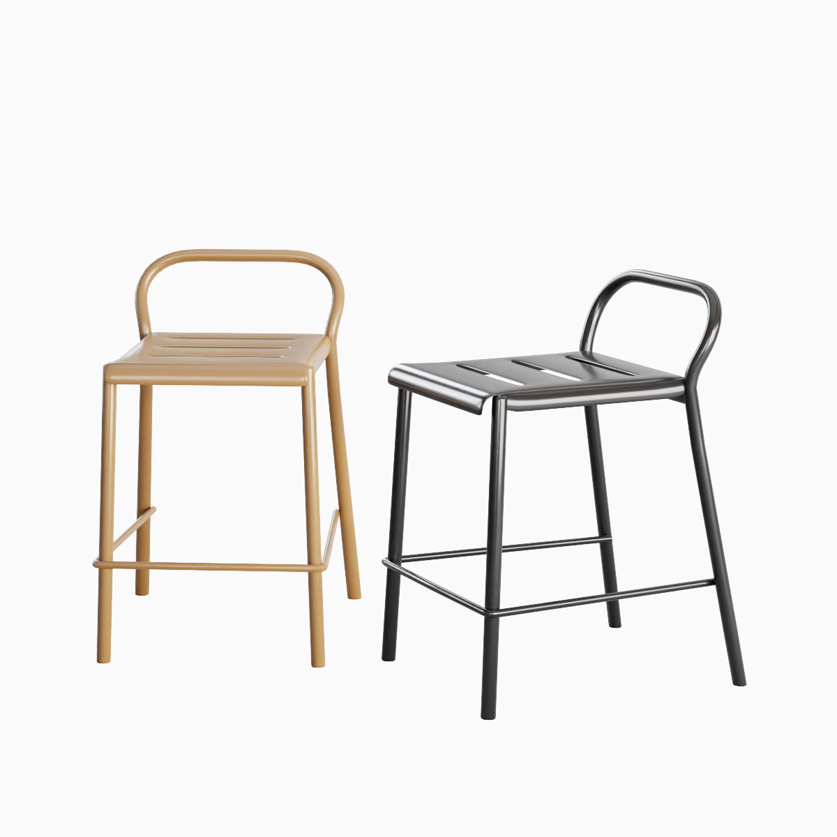 Modern Stool Set B 3D model_21