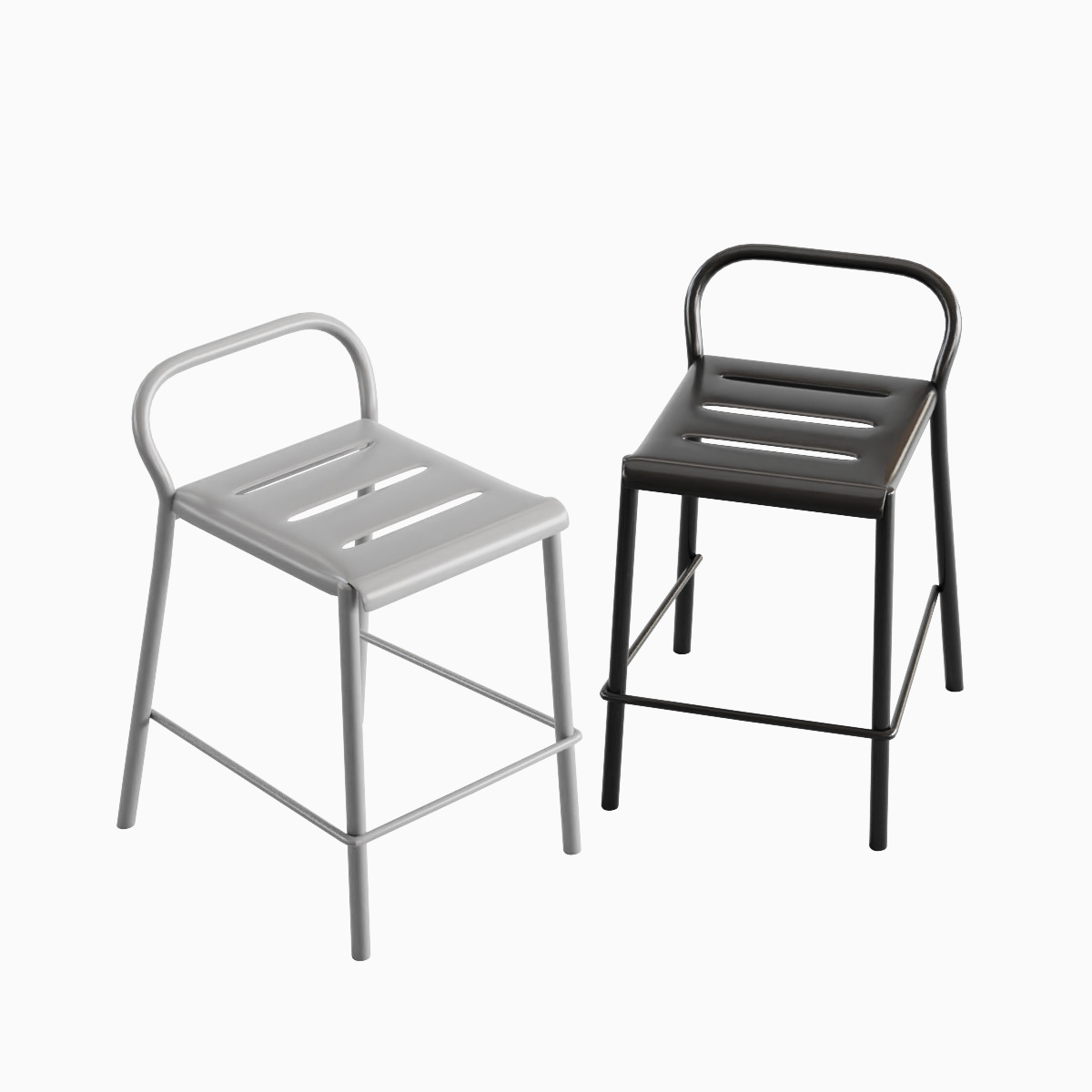 Modern Stool Set B 3D model_28