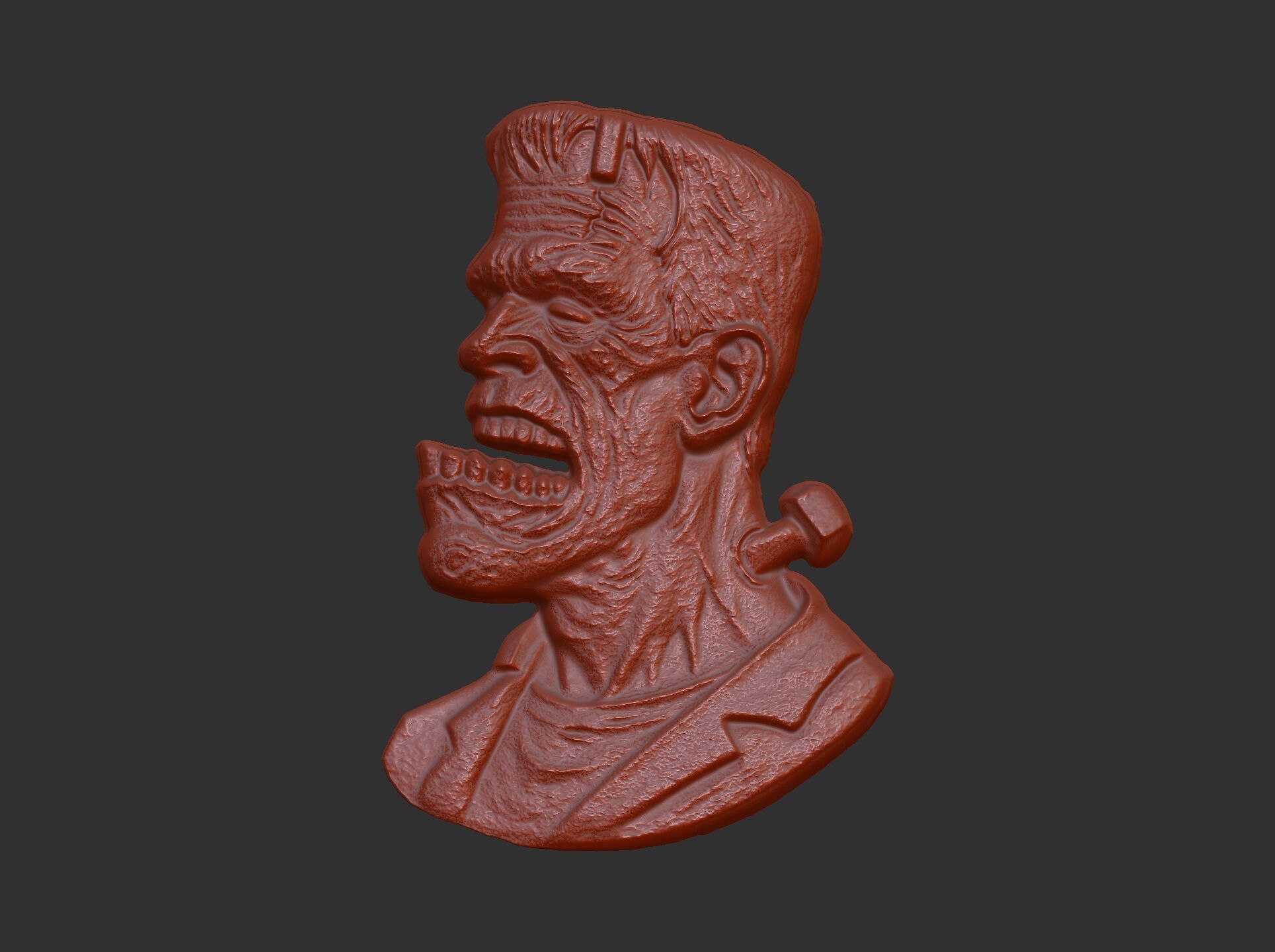 frankenstein monaster head cnc model 3D print model_8