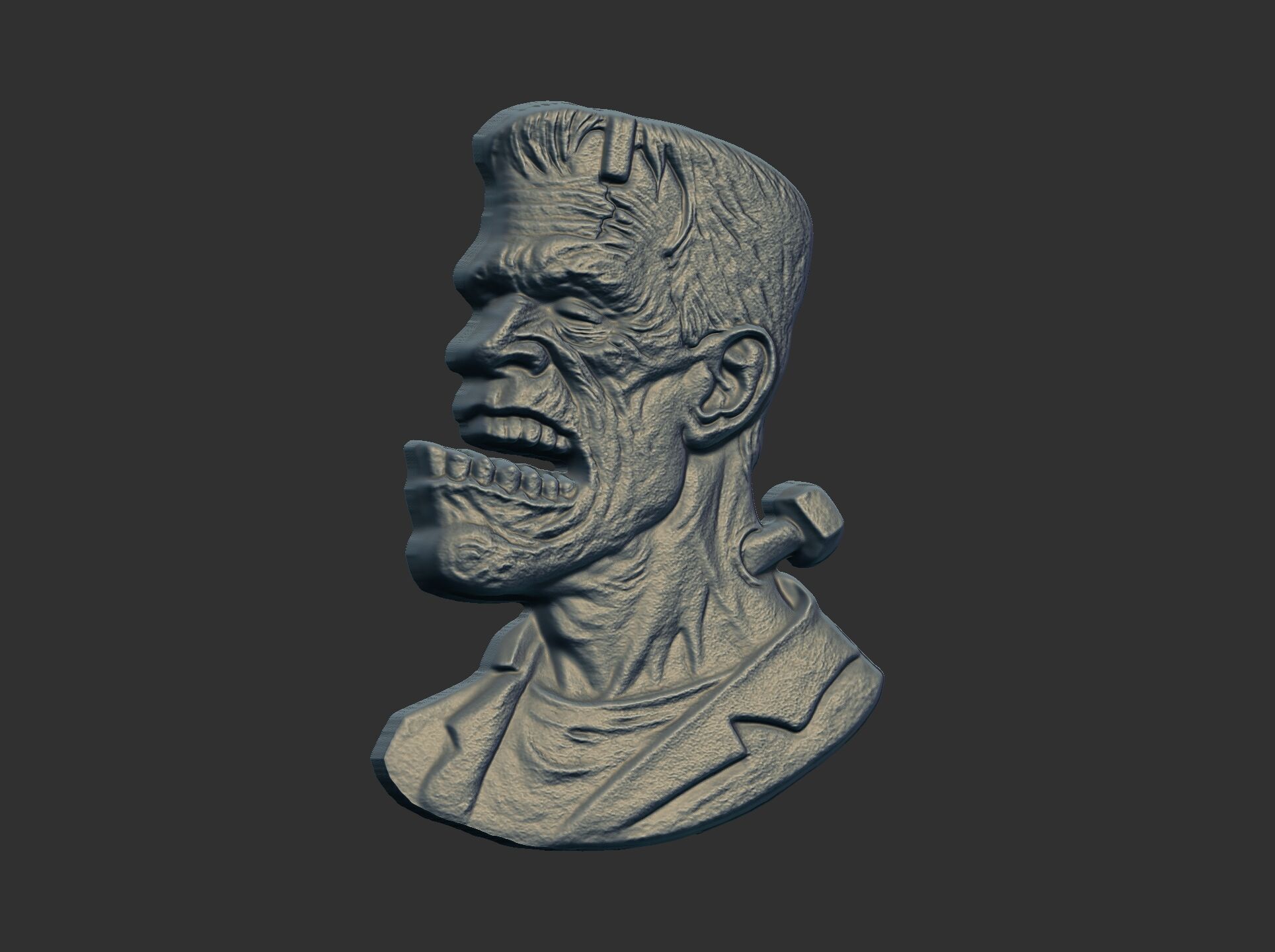 frankenstein monaster head cnc model 3D print model_1