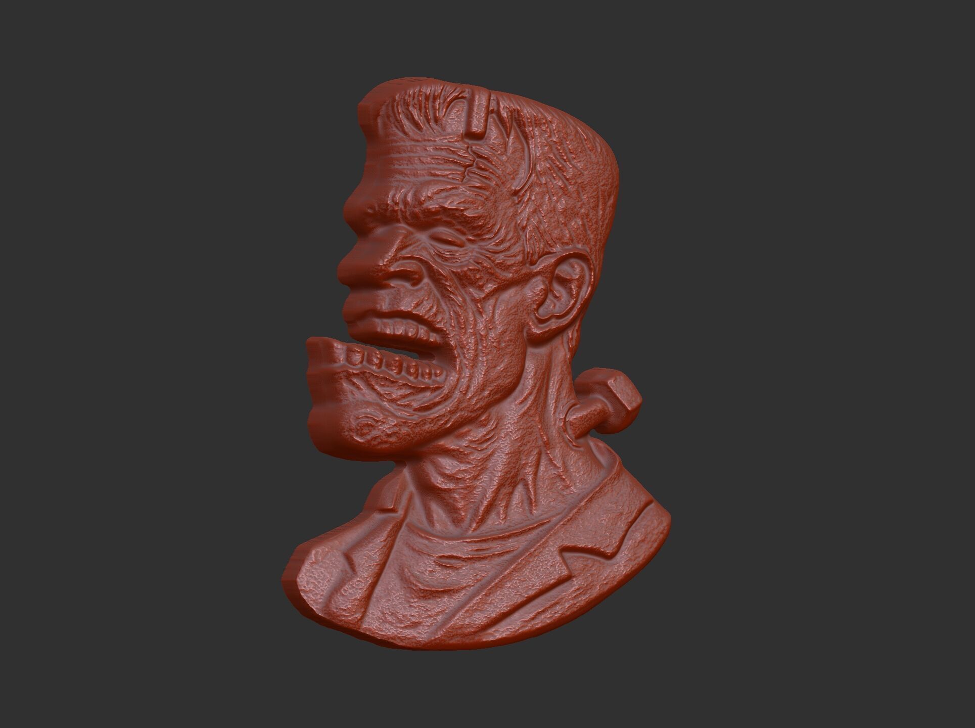 frankenstein monaster head cnc model 3D print model_6