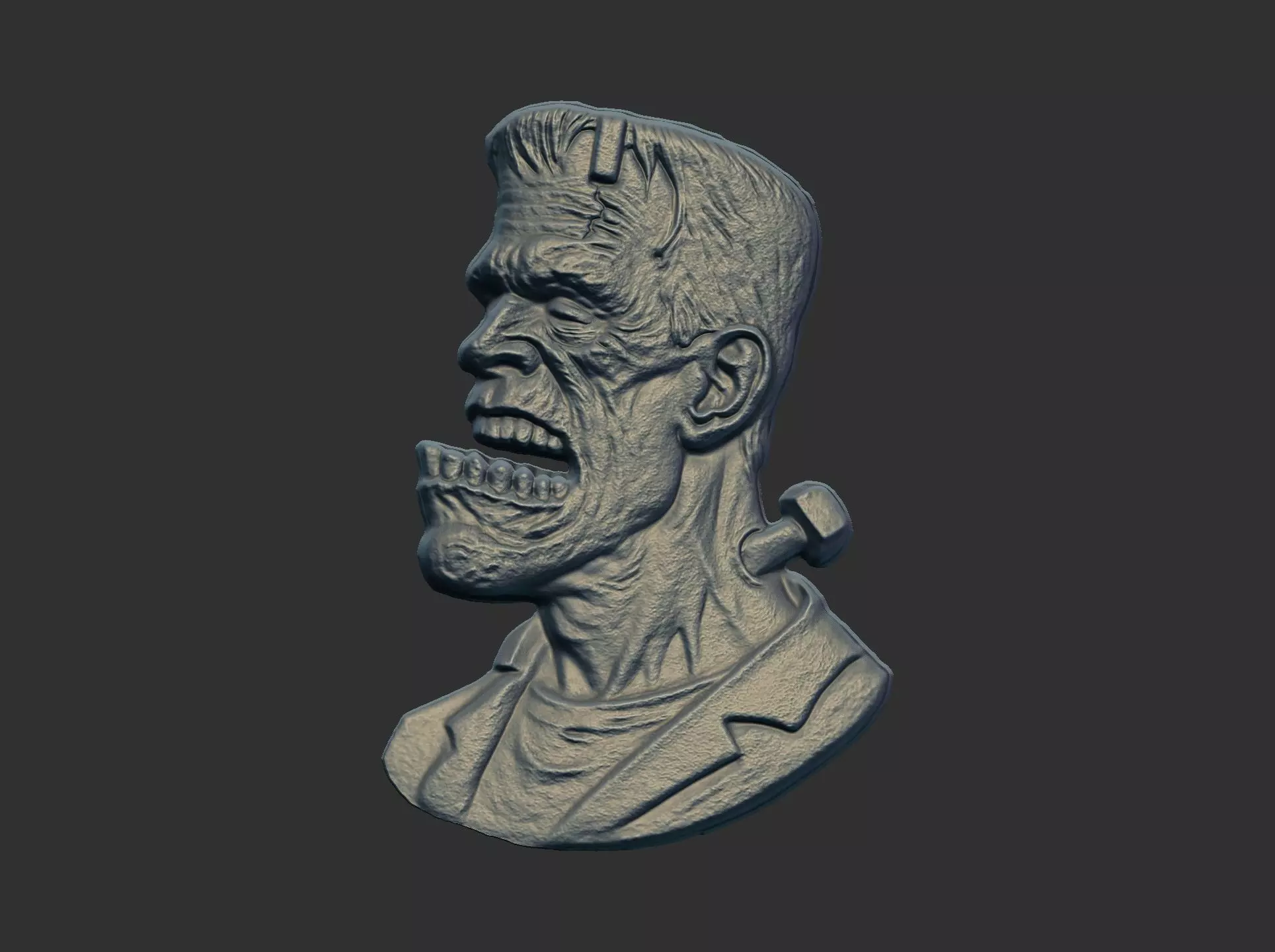 frankenstein monaster head cnc model 3D print model_0