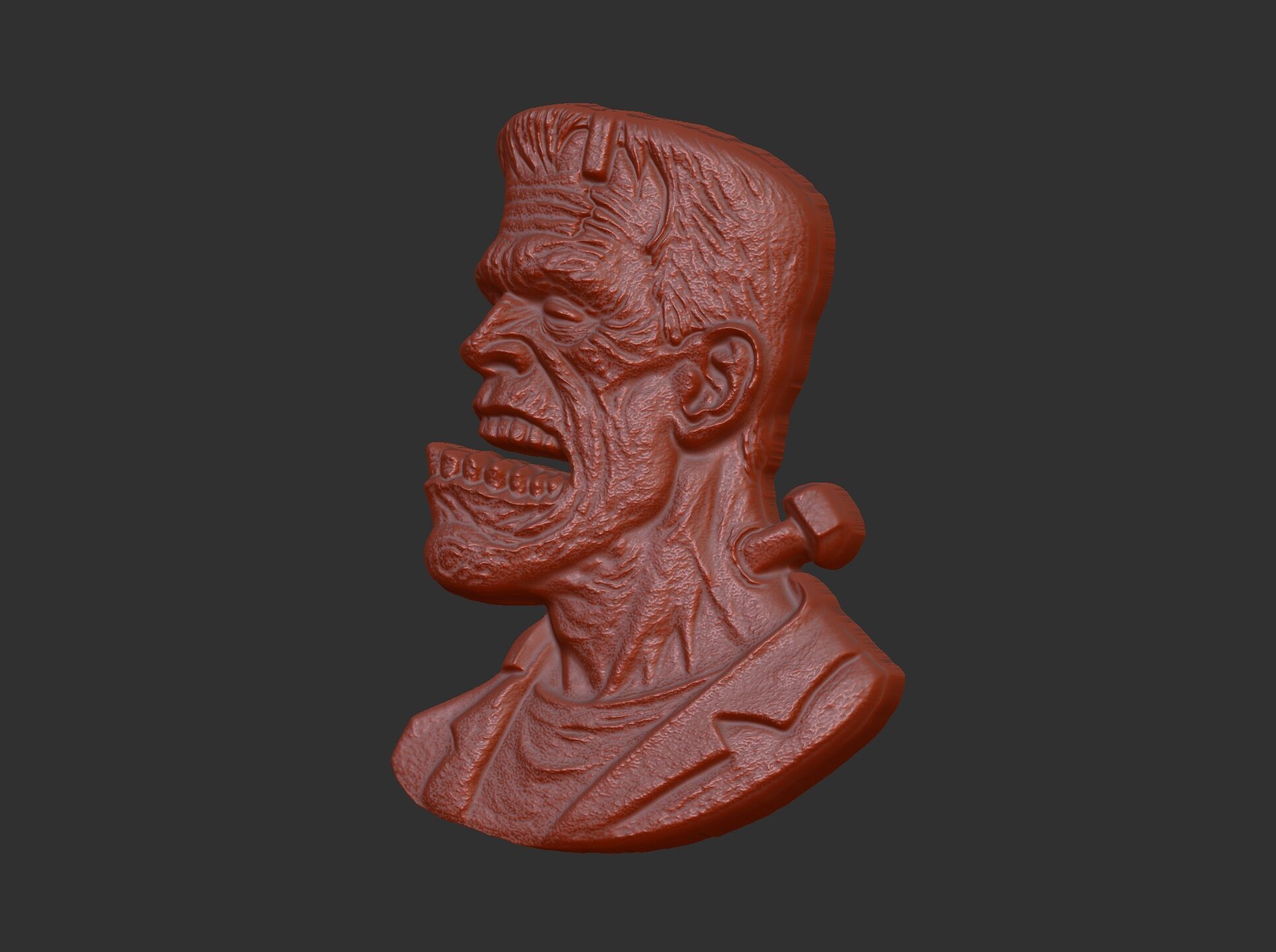 frankenstein monaster head cnc model 3D print model_7