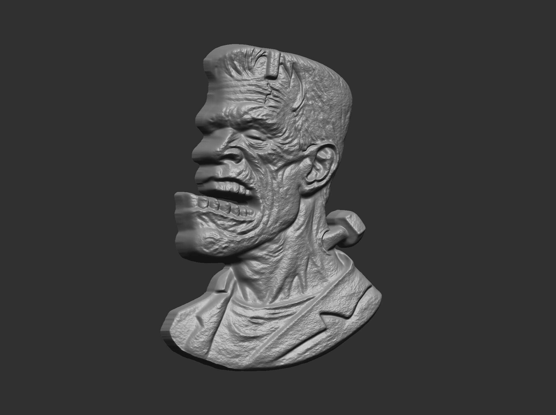 frankenstein monaster head cnc model 3D print model_3