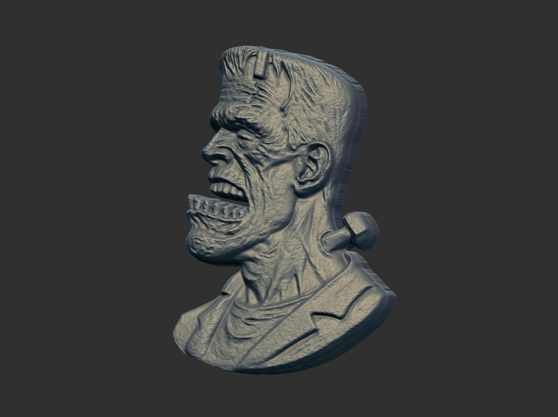frankenstein monaster head cnc model 3D print model_2