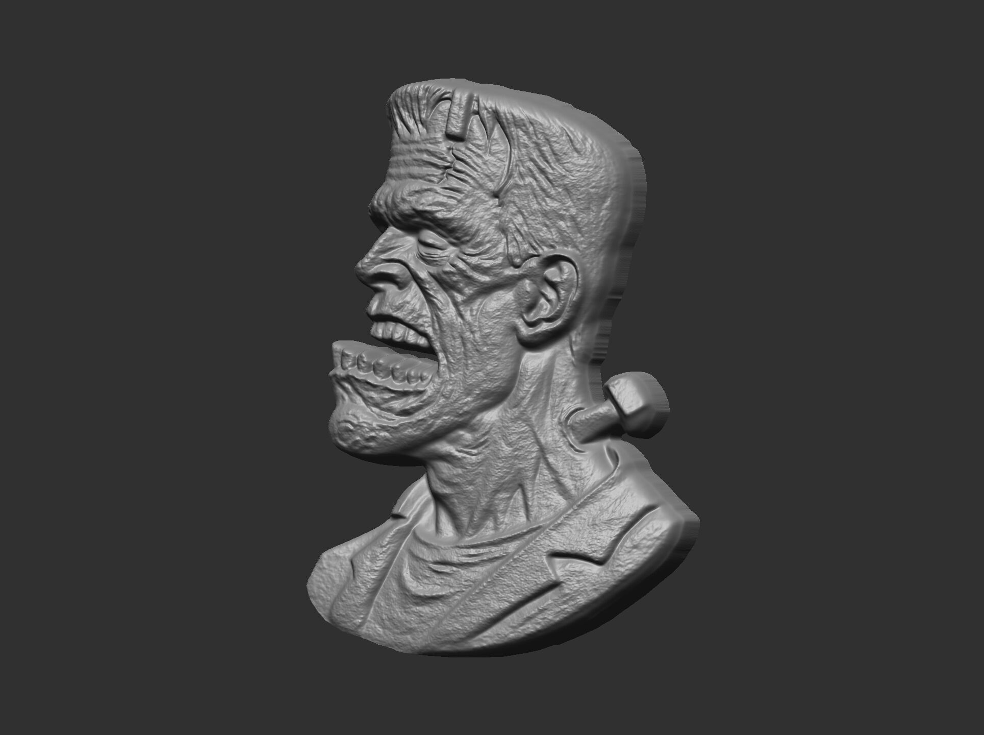 frankenstein monaster head cnc model 3D print model_4