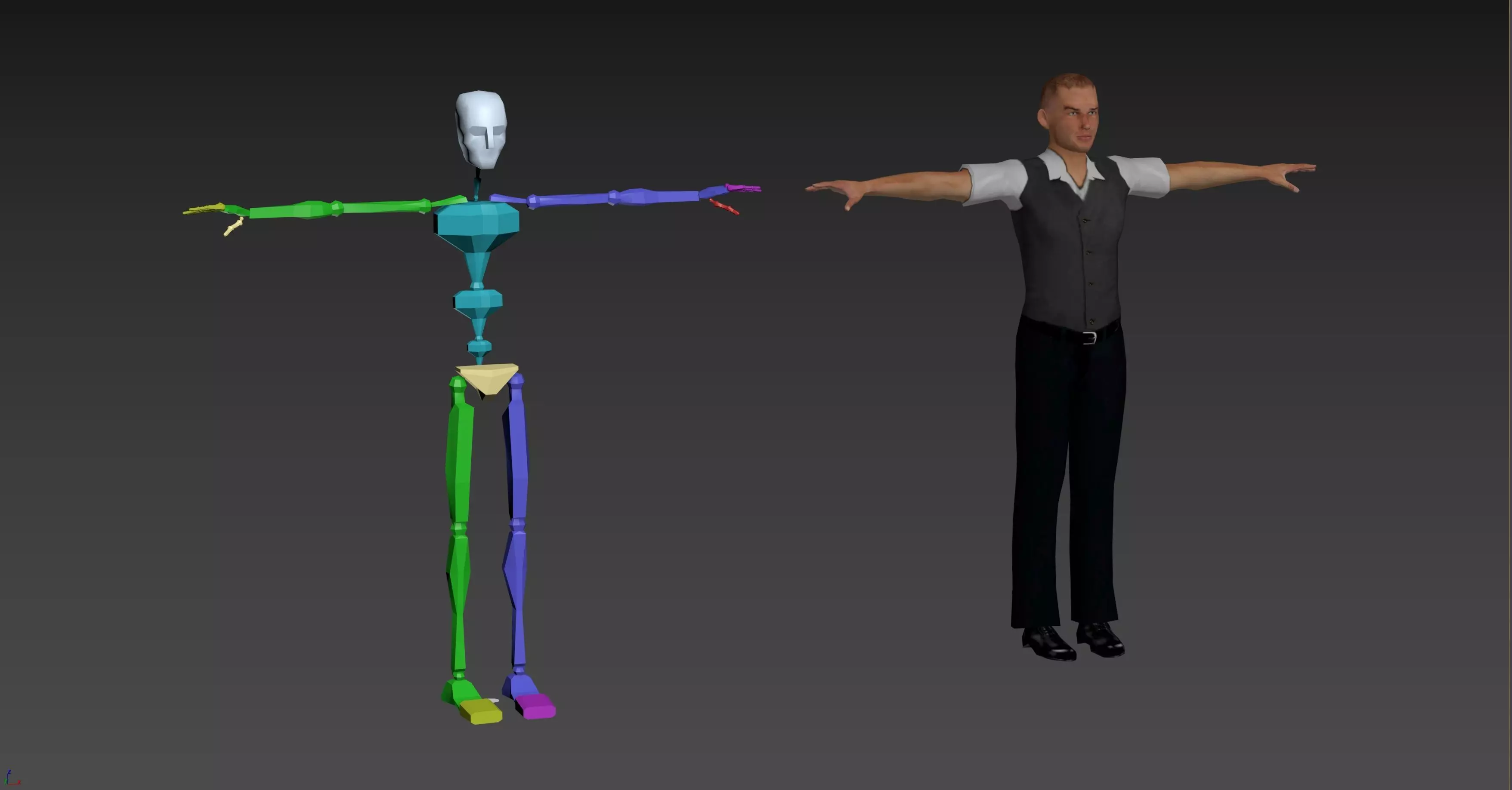 Animated Gate Attendants - Male and Female Low-poly 3D model