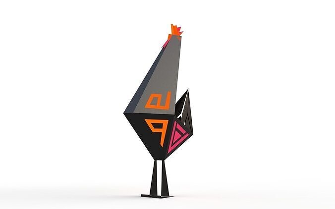 Rooster Tiangulated 3D Model 3D model
