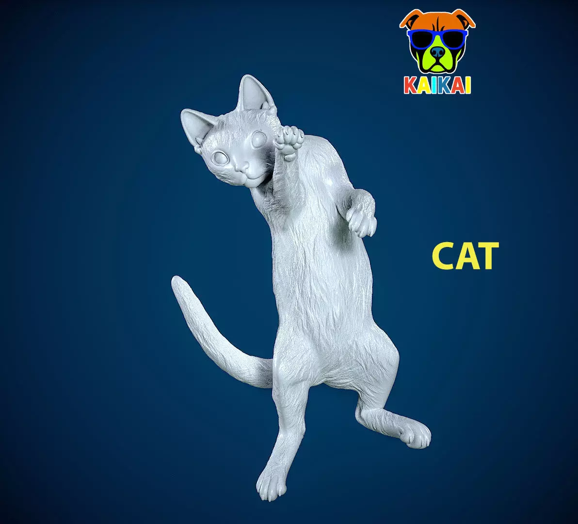 Jumping cat model - statue - 3D print 3D print model
