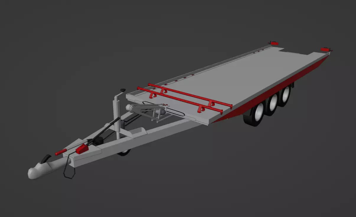 Abschlepp Transport Car Trailer Flat 3D model