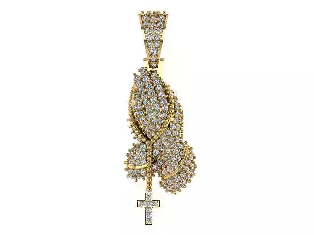 Praying Hands Rosary  pendant 3D print model