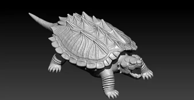 Alligator snapping turtle model - turtle statue - 3D print